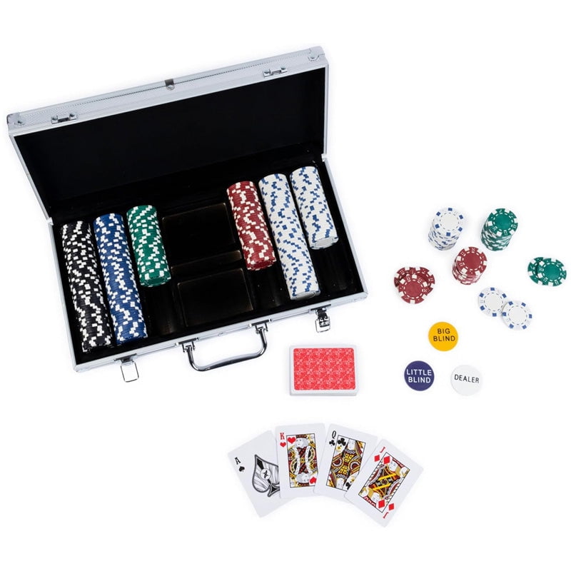 13995PV - POKER SET W/300 CHIPS ALUMINUM CASE 1 DECK OF CARDS