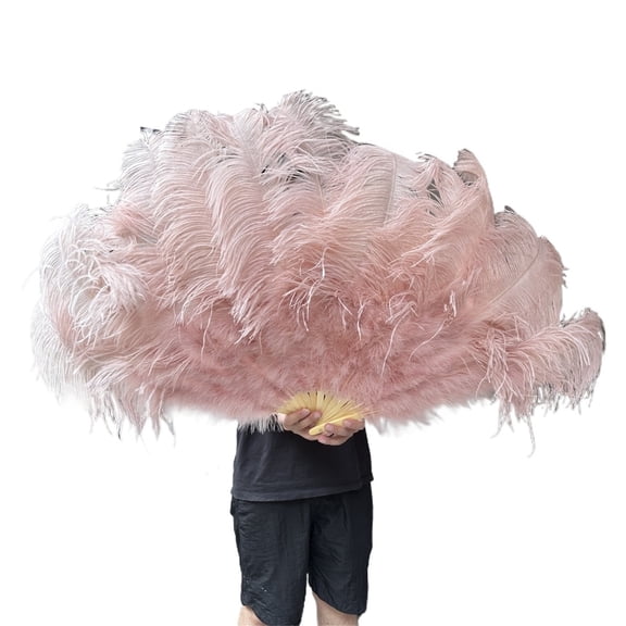 13Bones Ostrich Feather Fan Stages Performance Carnival Show Accessory Big Feather Fan