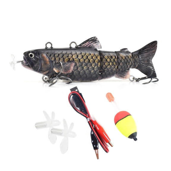 13CM/35G Electric Multi-Jointed Fishing Lure with Hooks USB Rechargeable LED Luminous Swimbait Robotic Artificial Bait Fishing Accessories