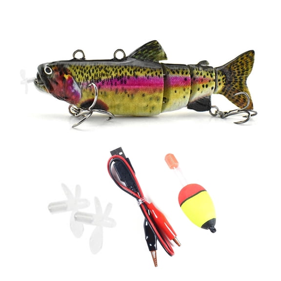 13CM/35G Electric Multi-Jointed Fishing Lure with Hooks USB Rechargeable LED Luminous Swimbait Robotic Artificial Bait Fishing Accessories