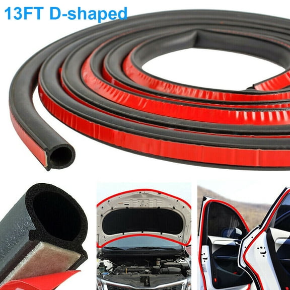 13FT/4M Car Door Rubber Weather Seal Hollow Strip Weatherstrip Small D-Shape