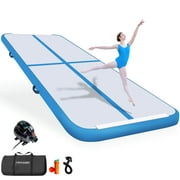 13FT Air Track Inflatable Gymnastics Tumbling Mat w/ Pump for home/gymnastics/cheer/tumbling, Blue