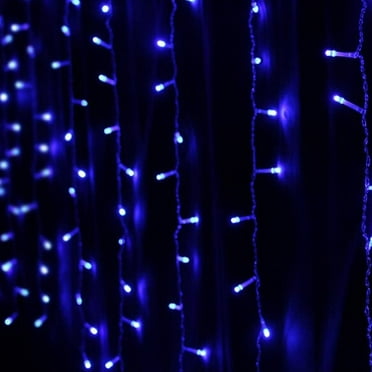 Holiday Time 70 Random Twinkle LED Icicle Lights Cool White & Blue ...