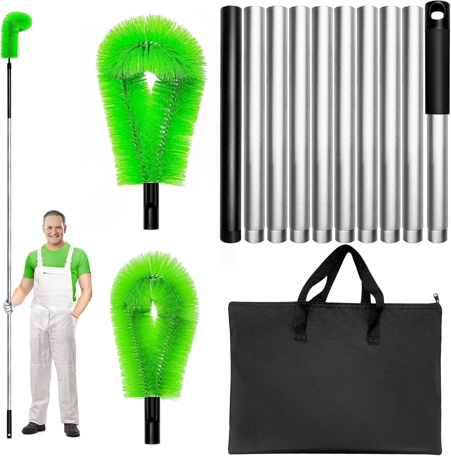 13FT Gutter Cleaner Tools, Long-Reach Rain Gutter Cleaning Brush ...