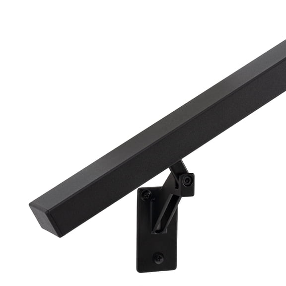13FT Matte Black Handrails Kit for Indoor Outdoor Stairs,Modern Aluminum Handrail Set,2" X1" Grab bar,Adjustable 304 Stainless Steel Brackets Included,Rust Free