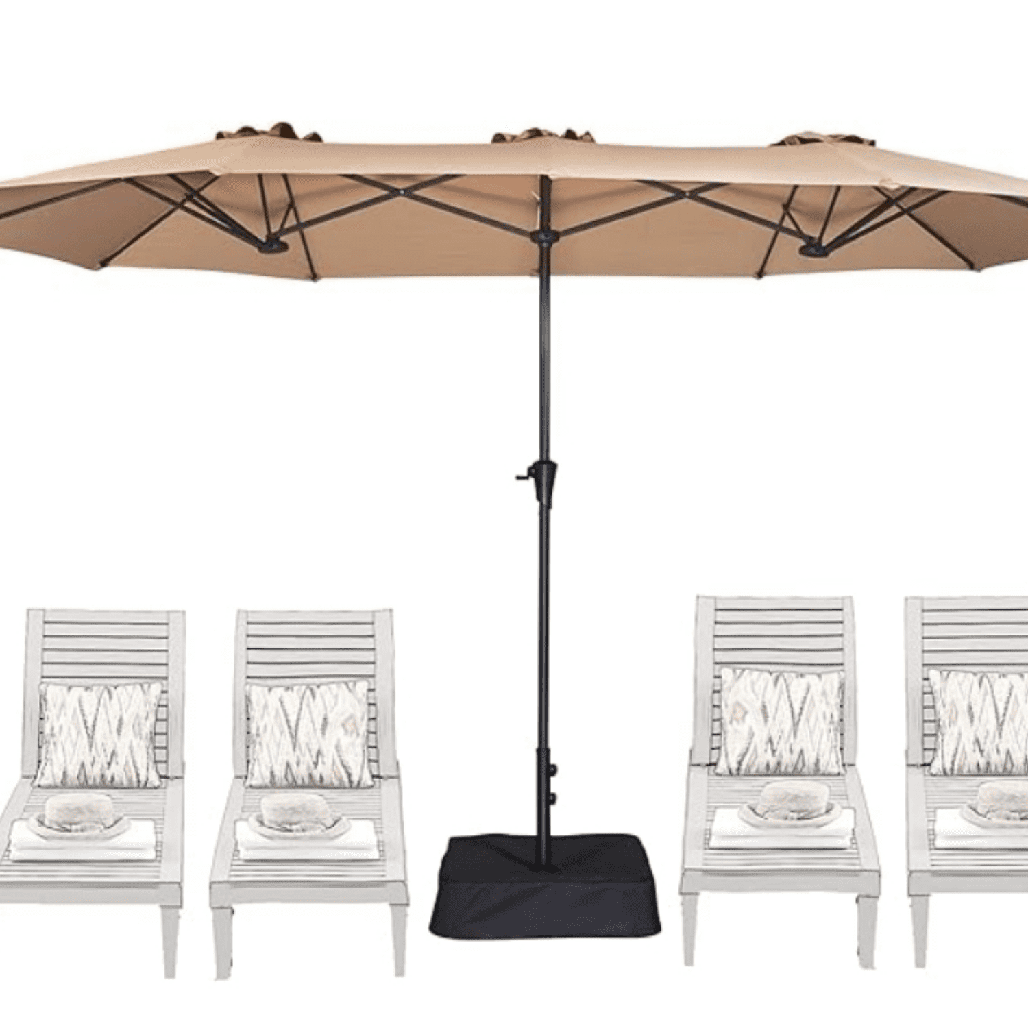 13FT Outdoor Patio Umbrella with Base Included, Double Sided Pool ...