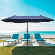 13FT Outdoor Umbrella, Extra Large Patio Umbrella With Crank for Garden Without Base (Navy Blue)