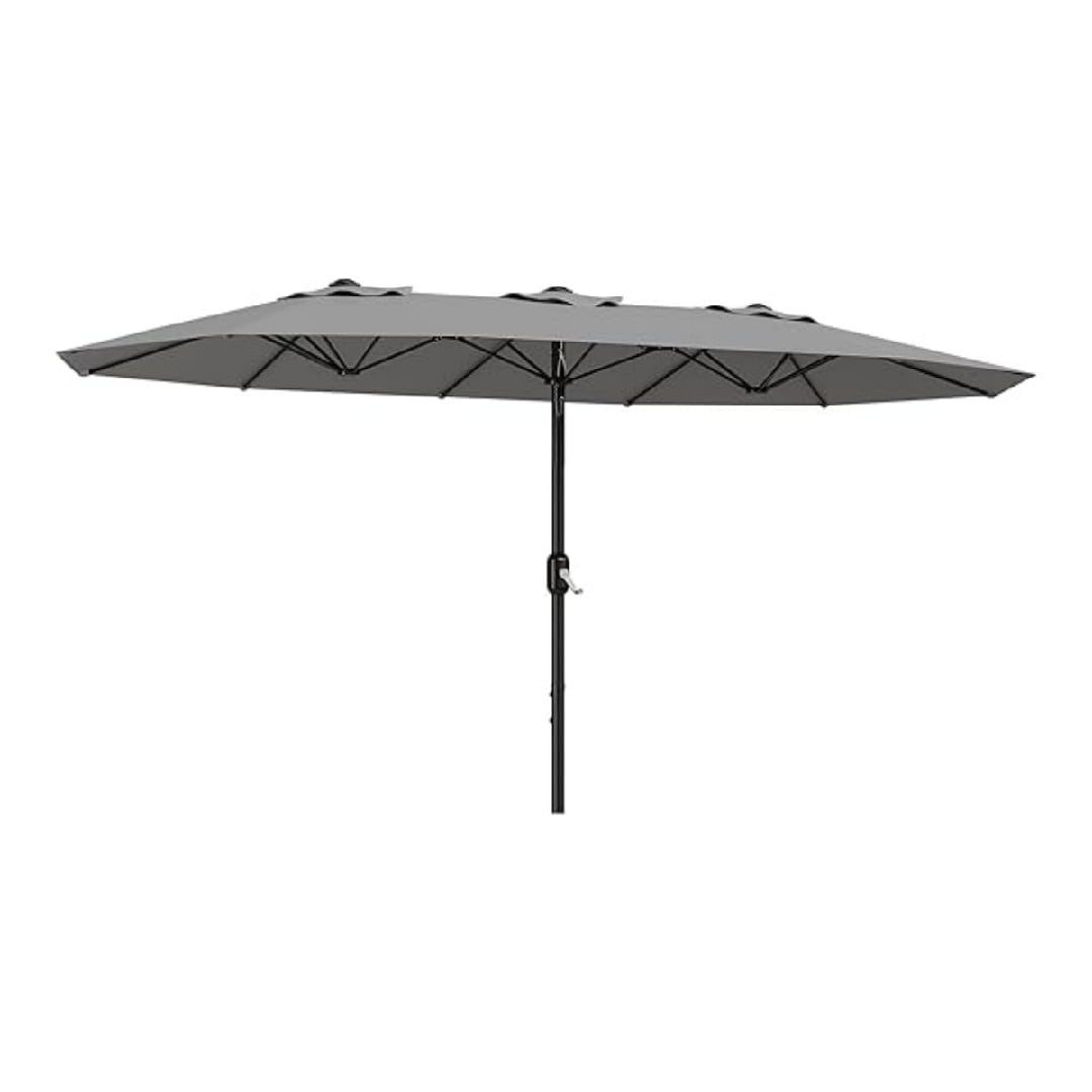 13FT Outdoor Umbrellas for Patio, Double-Sided Rectangular Patio Umbrella Market Umbrella with Base Waterproof and Windproof Fade Resistant Canopy for Deck Pool Garden Backyard