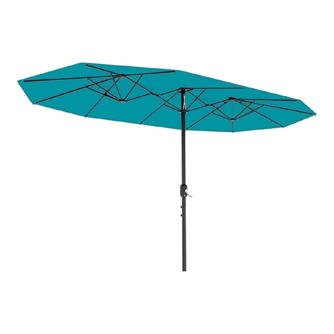 13FT Outdoor Umbrellas for Patio, Double-Sided Rectangular Patio Umbrella Market Umbrella with Base Waterproof and Windproof Fade Resistant Canopy for Deck Pool Garden Backyard
