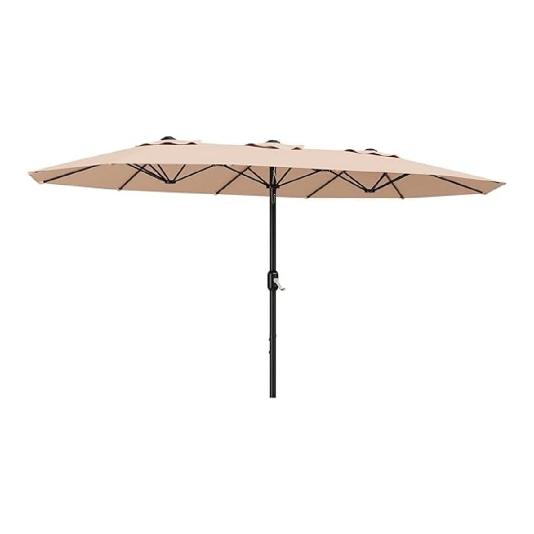 13FT Outdoor Umbrellas for Patio, Double-Sided Rectangular Patio Umbrella Market Umbrella with Base Waterproof and Windproof Fade Resistant Canopy for Deck Pool Garden Backyard