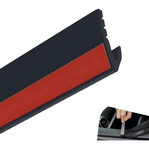 13Ft Door Rubber Seal Strip, V-Shape Self-Adhesive Seal Strip Soundproof Window Trim Molding, Window Weather Stripping for sedan SUV(Black)