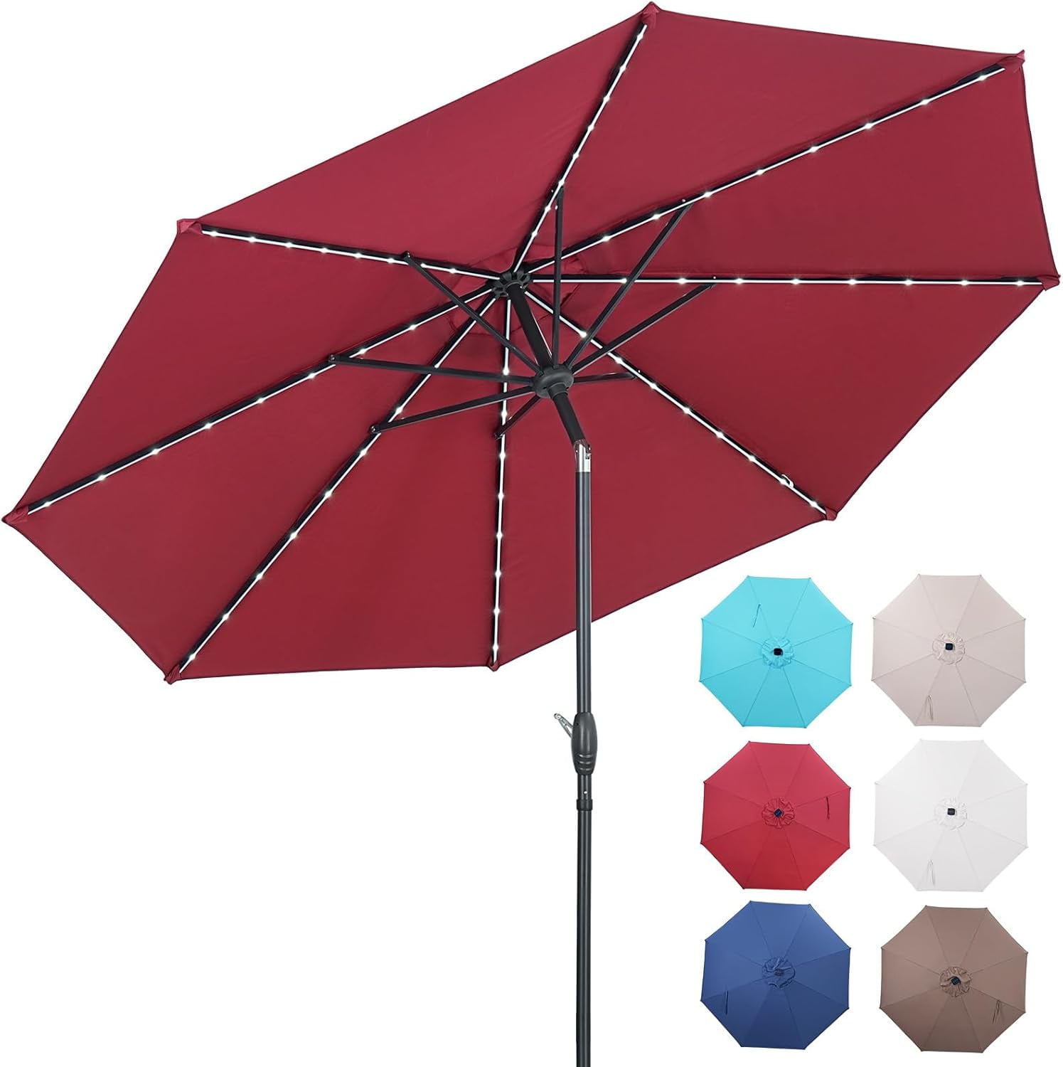 13Ft Large Patio Umbrella Outdoor Double-Sided Market Extra Large Table ...