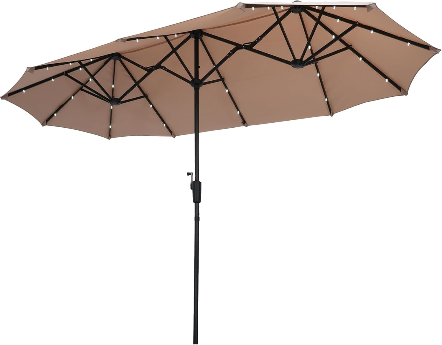 13Ft Patio Umbrella with Solar Lights Outdoor Double-Sided Market Extra ...