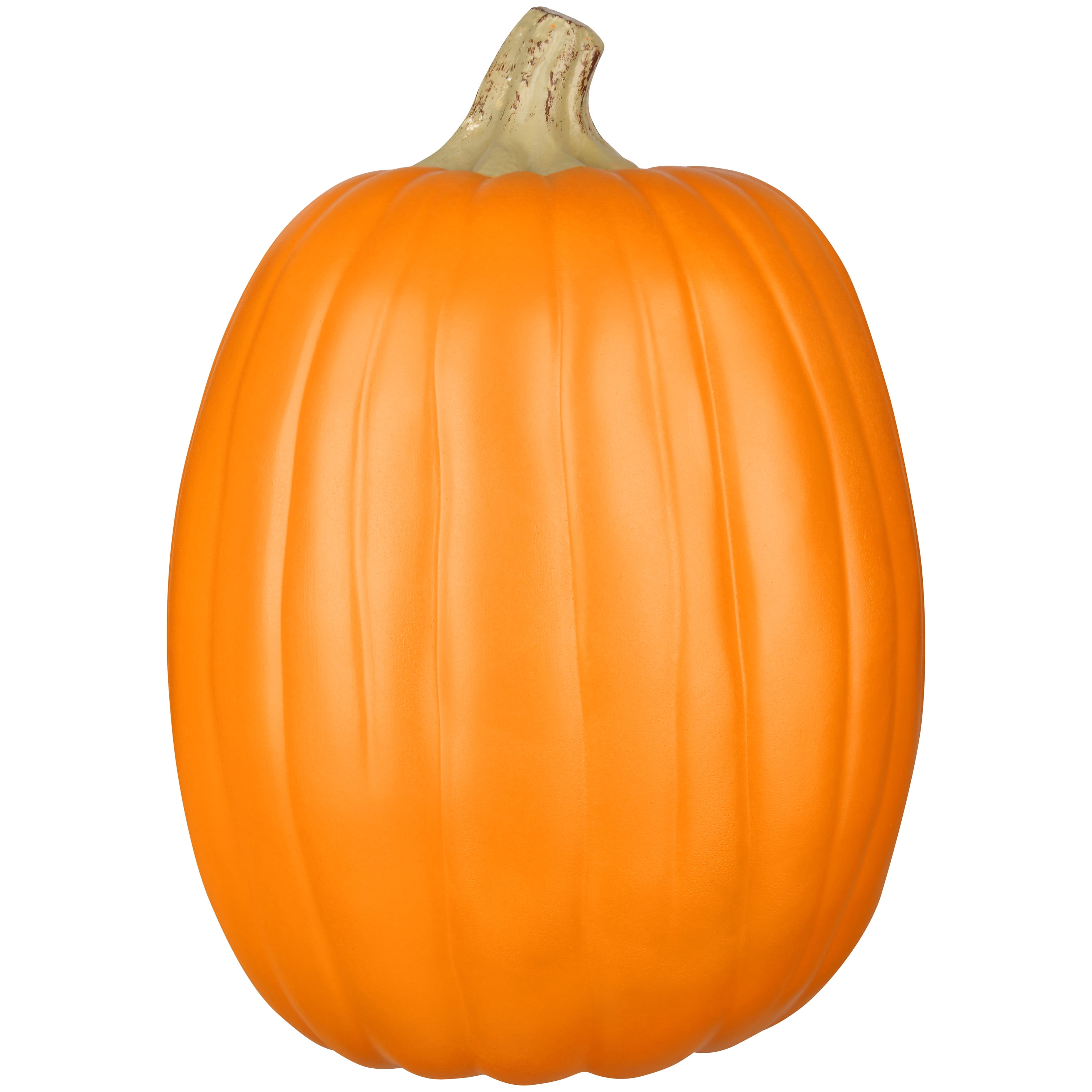 13 Inch Orange Craft Pumpkin with Natural Stem for Outdoor Decor