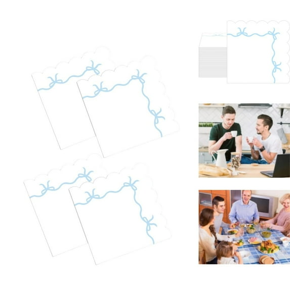 13In Disposable Napkins,40pcs Birthday Decorations Bow Napkins for Indoor,QZS Birthday Decorations Supplies for Wedding Birthday Supplies,Blue