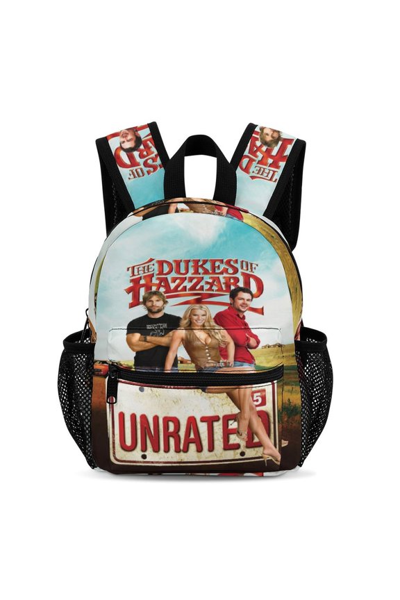 13In Dukes Orange Car Haz-zard Backpack Front Pocket Small Knapsack Cartoon Daypack Lightweight Bookbag