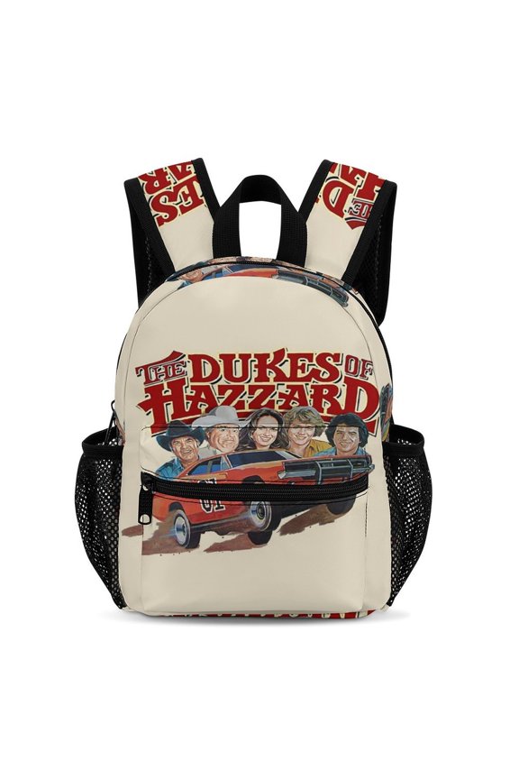 13In Dukes Orange Car Haz-zard Backpack Front Pocket Small Knapsack Cartoon Daypack Lightweight Bookbag