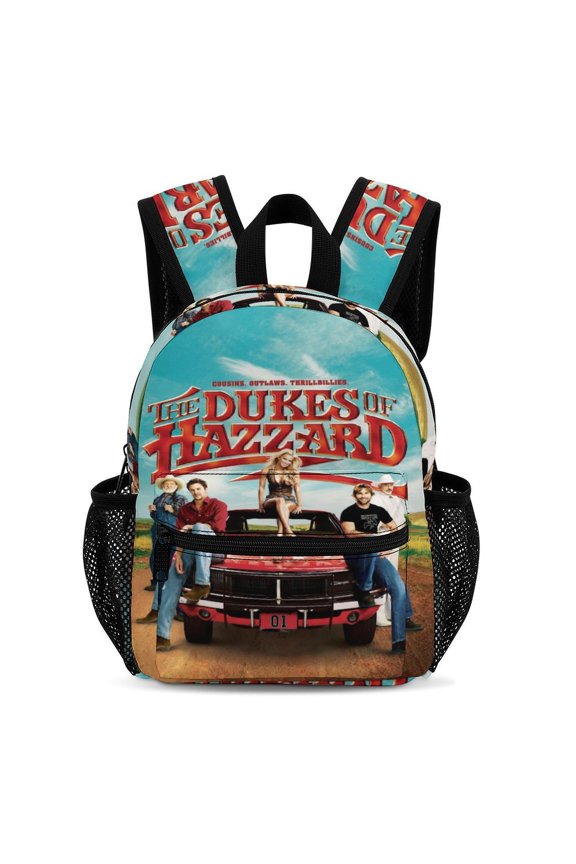 13In Dukes Orange Car Haz-zard Backpack Front Pocket Small Knapsack Cartoon Daypack Lightweight Bookbag