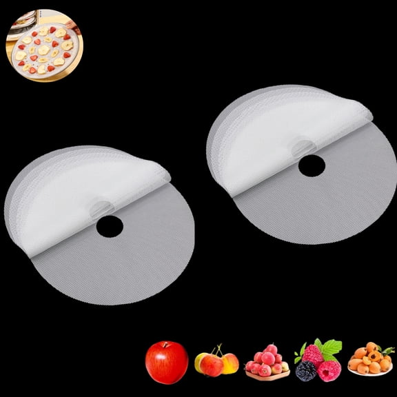 13In Non-Stick Food Dehydrator Mesh Screen Silicone Dehydrator Sheets Pack of 8 Drying Mesh Mats for Beef Jerky Cranberries Raisins