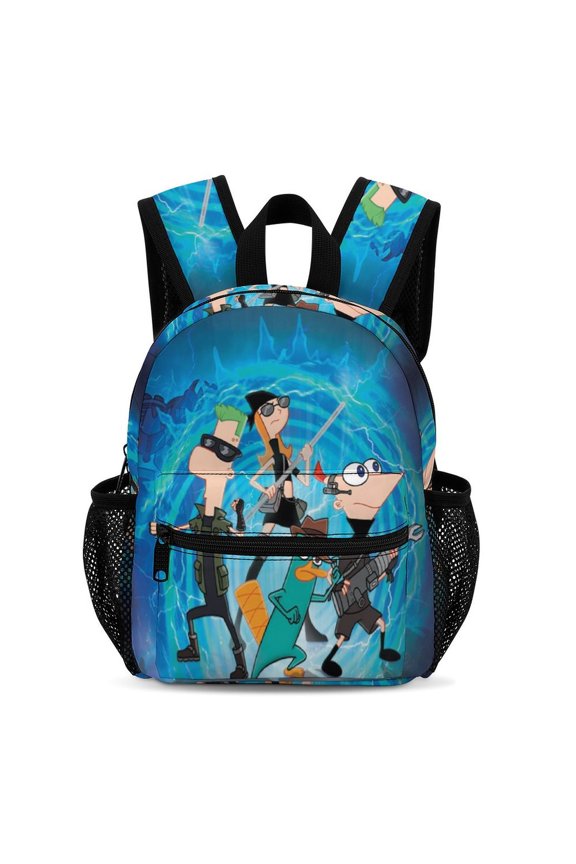 13In Phi-Neas Friend Ferb0 Backpack Front Pocket Small Knapsack Cartoon Daypack Lightweight Bookbag