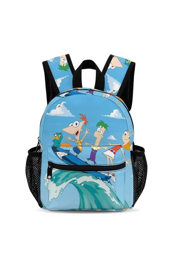 13In Phi-Neas Friend Ferb0 Backpack Front Pocket Small Knapsack Cartoon Daypack Lightweight Bookbag
