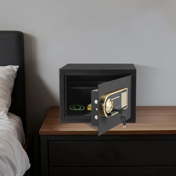 13In Q235 Steel Dual Unlock Safe Box Vibration Alarm Wall Mount Money Document Storage Cabinet