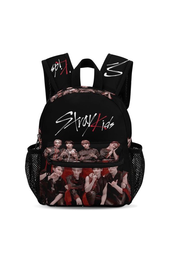 13In SKZ Stray Korea Ki Backpack Front Pocket Small Knapsack Cartoon Daypack Lightweight Bookbag