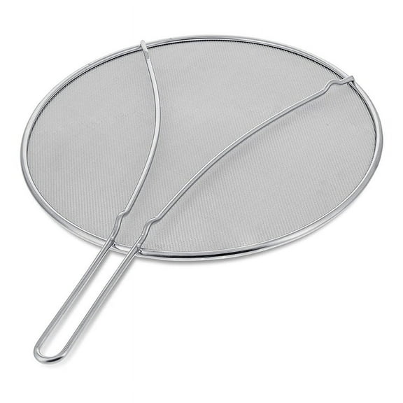 13Inch Stainless Steel Fine Mesh Splatter Screen with Resting Feet Kitchen Oil Spill Prevention Net Cover