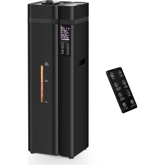 13L/3.4Gal s for Bedroom, Ultrasonic Warm & l Mist Large Room, Covers 800ft, 72H Runtime, 24H Timer, 3 Mist Modes Top Fill Quiet s for Home, Office, Black