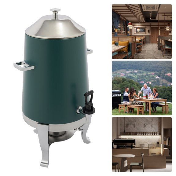 13L Beverage Dispenser for Coffee Tea Hot Water, Hot Drink Dispenser, Coffee Dispenser with Fuel Holder Green