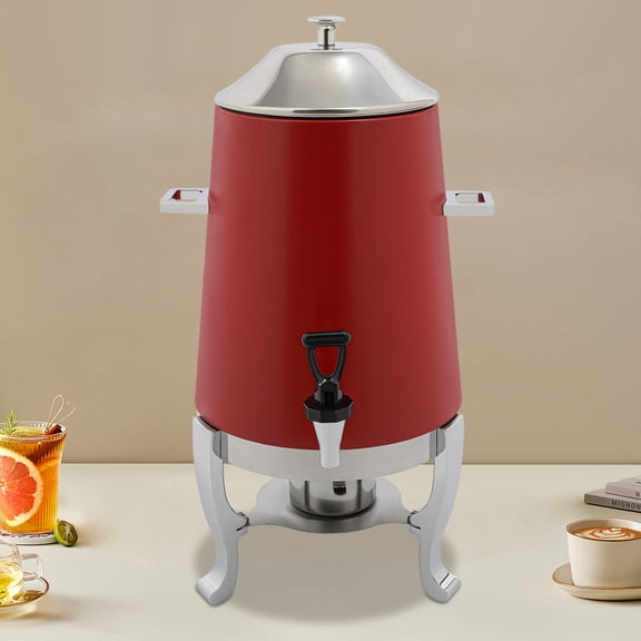 13L Beverage Dispenser for Coffee Tea Hot Water, Hot Drink Dispenser, Coffee Dispenser with Fuel Holder Red