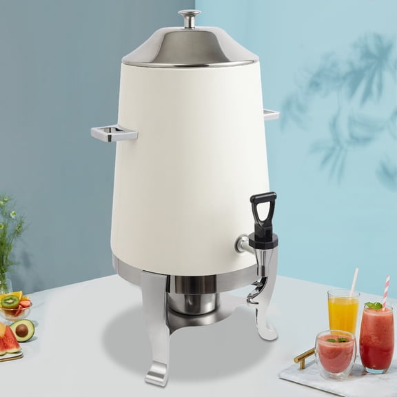 13L Beverage Dispenser for Coffee Tea Hot Water, Hot Drink Dispenser, Coffee Dispenser with Fuel Holder White