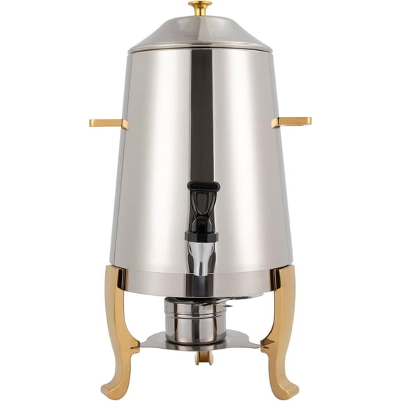 13L Hot Beverage Dispenser, 3.43Gal Hot Drinks Dispenser, Coffee Chafer for Hotels, Restaurants Parties Event Buffet Catering (Gold)