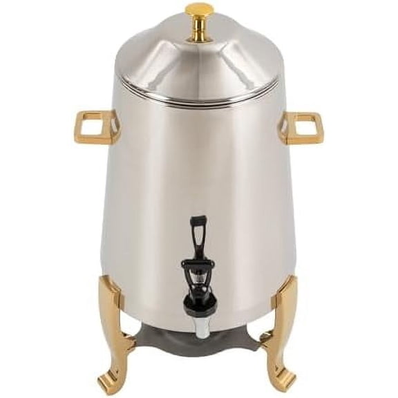 13L Hot Beverage Dispenser, Stainless Steel Coffee Urn Chafer With Faucet & Fuel Tray, Hot Drink Dispenser For Parties Buffet Commercial Use, Gold Alcohol-heating$$Home Decor, Kitchen, & Other