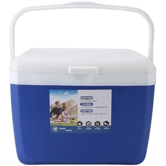 13L Insulated Portable Cooler, Leakproof Outdoor Cooler Box, Portable Insulated Cooler with Carry Handle Leakproof Hard Cooler Ice Packs for Picnics Grill Camping Fishing (Blue)