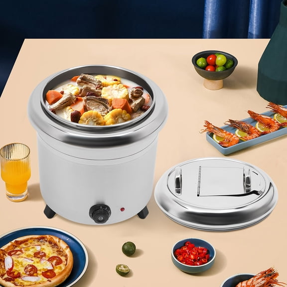 13L Tabletop Soup Warmer Beverage Dispenser Cylinder Soup Warmer Soup Heater 110V/60Hz 400W 14.37*17.32in for Parties, Outdoor Picnics, Traveling
