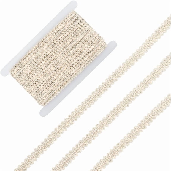 13Ms Decorative Gimp Braid Trim 13mm Polyester Metallic Gimp Lace Ribbon Centipede Woven Braid Edge Trimming for Costume Wedding Bridal Christmas Upholstery Crafts Sewing Curtain White