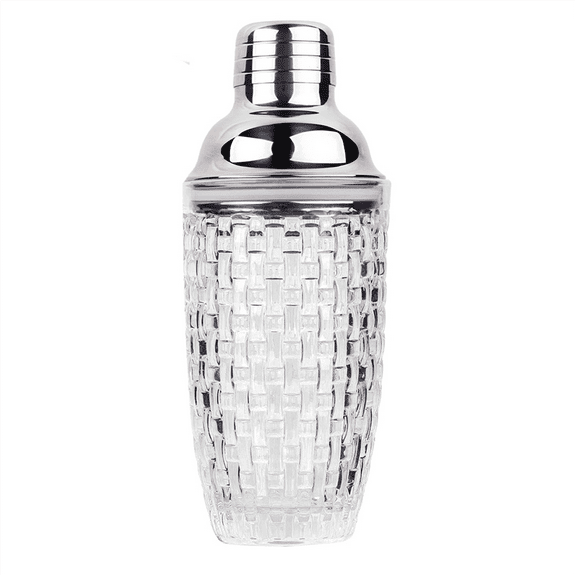 13Oz Glass Cocktail Shaker Set - for Cocktails, Drink Shakers and Silver