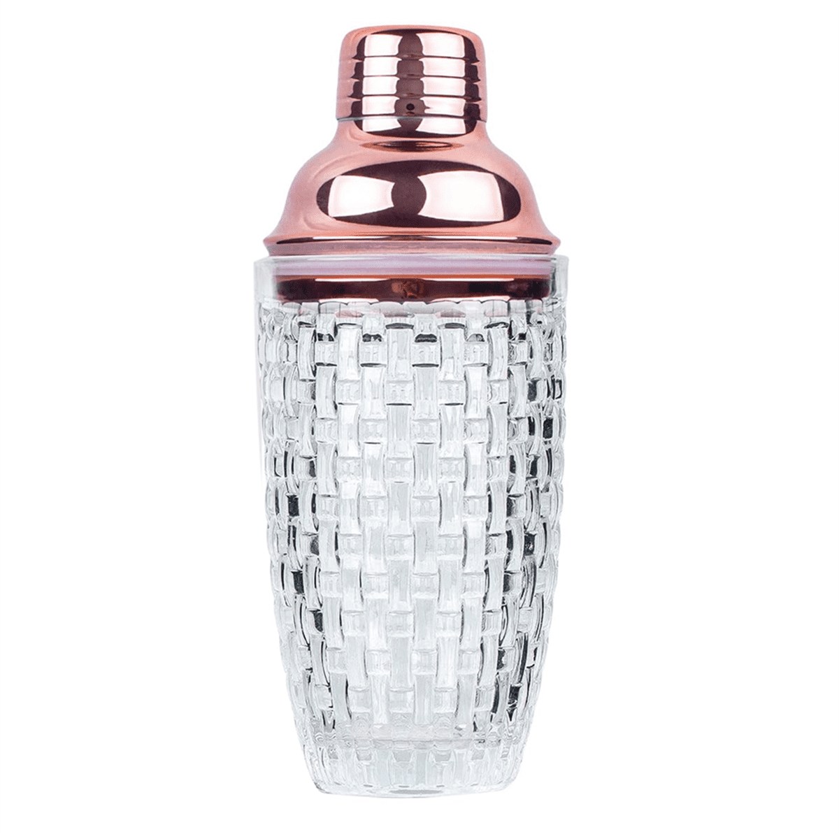 FayuuGem 13oz Glass Cocktail Shaker - Gold Finish, Martini & Whiskey Mixer For Home Bars