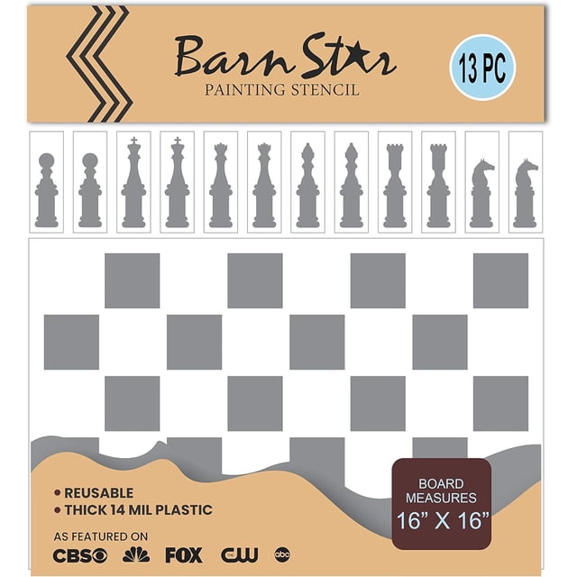 13PC Chess Board Stencil Kit - Template for Painting Table or Furniture ...