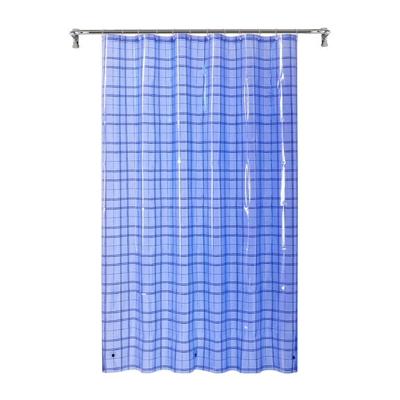 Mainstays 13 Piece PEVA Shower Liner Set, Lightweight Liner & C Hooks, Blue 70" x 72"