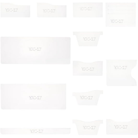 13PCS Acrylic Wallet Pattern Stencil Template Drawings Set Purse Wallet Leather Pattern for Card Bag Coin Purse DIY Craft Wallet Making Templates Leather Crafts Mould Tool