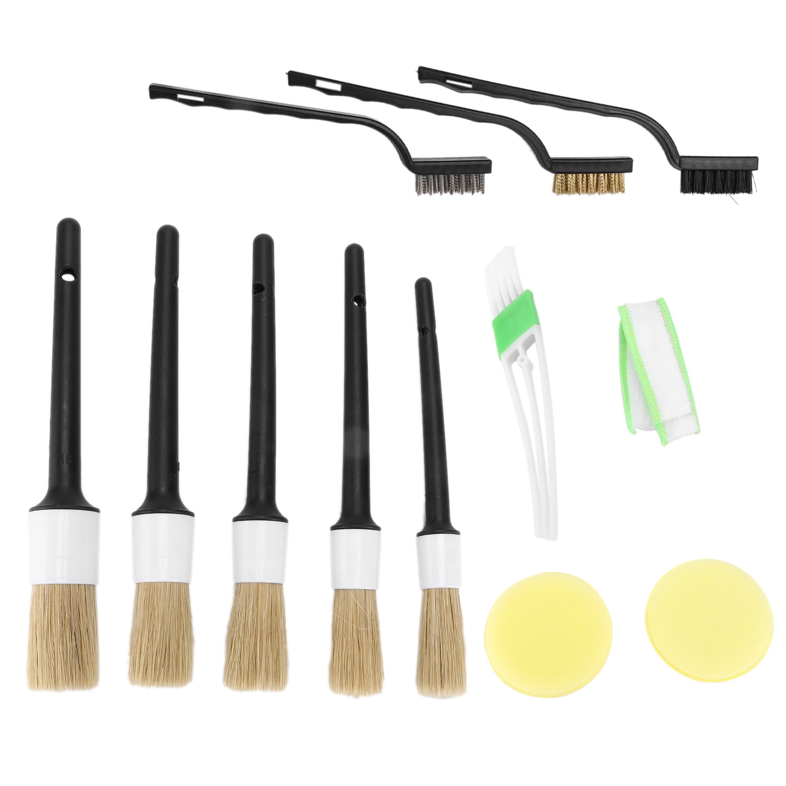 13PCS Brush Set for Exhaust, Bumper, Chassis, Wheel Spokes & Badges