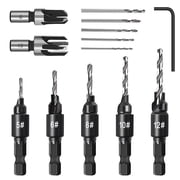 13PCS Countersink Drill Bit Set, Woodworking Chamfer Adjustable Tools on Counter Sink Holes with 1/4inch Hex Shank