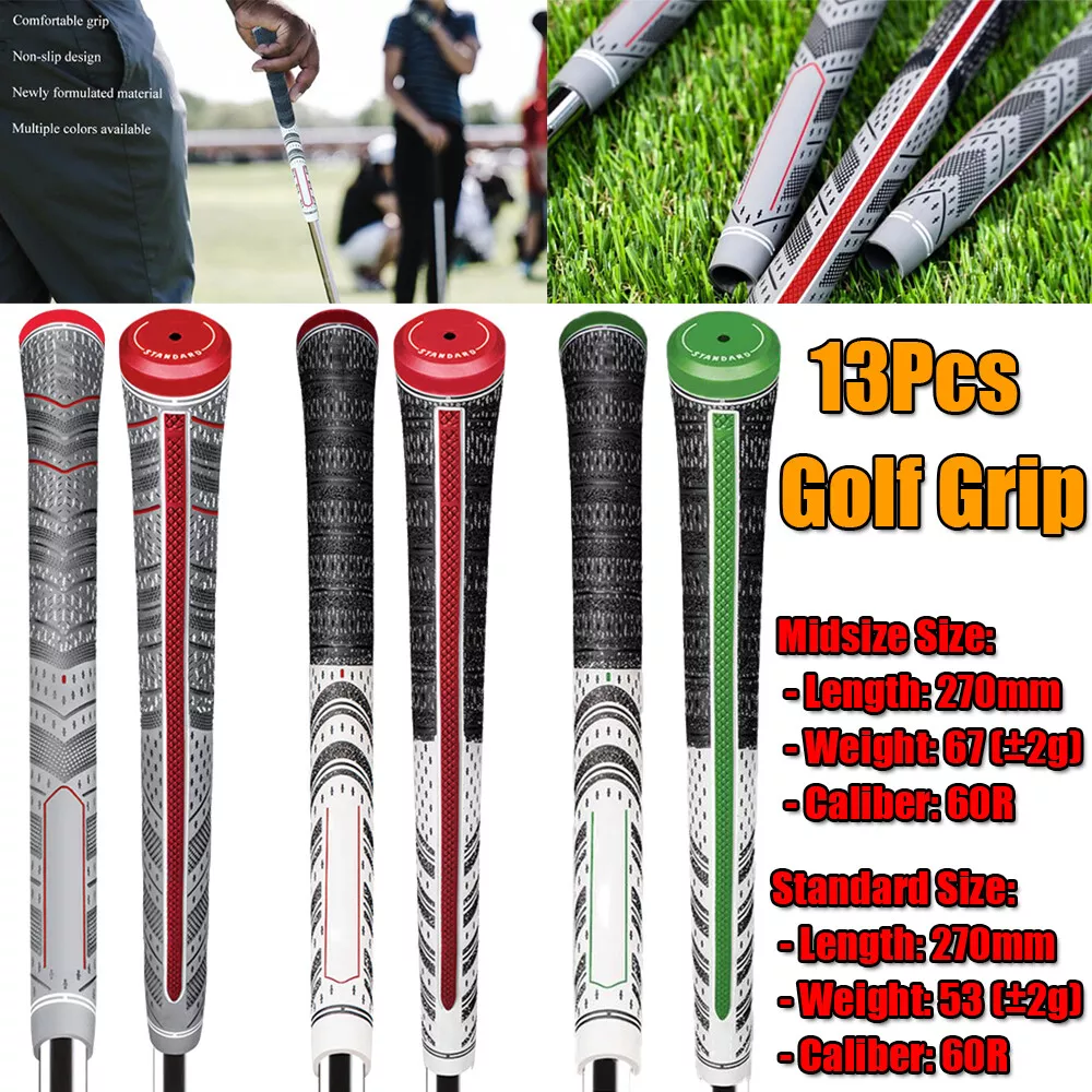 13PCS Golf Grip Golf Club Grips Rubber Anti-Slip Golf Grip Midsize 60R