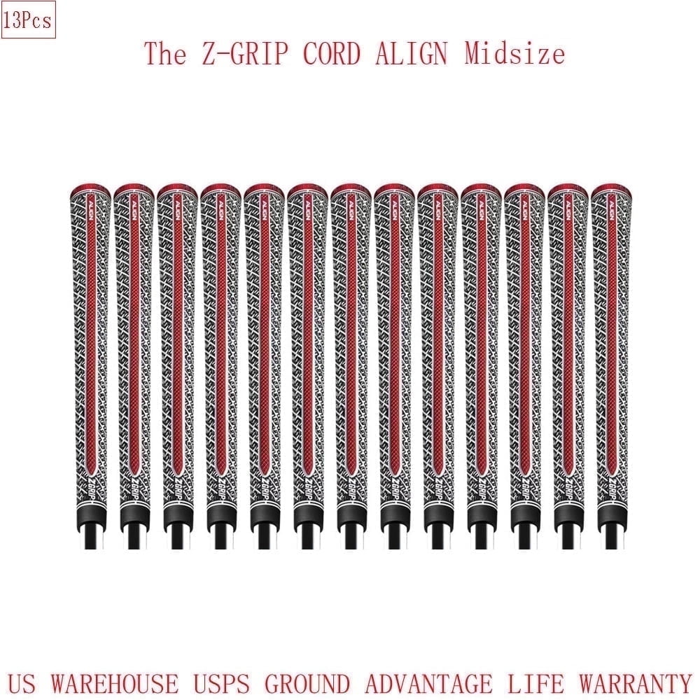 13PCS Z-Grip Cord ALIGN Golf Club Grip Midsize 60R Rubber Unbranded