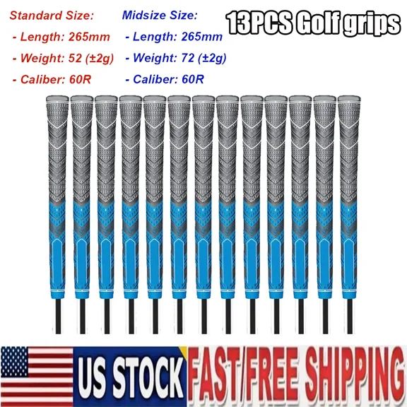 13PCS Golf Grips MCC PLUS 4 Golf Grip Standard size Blue Hi-Q Rubber Grip