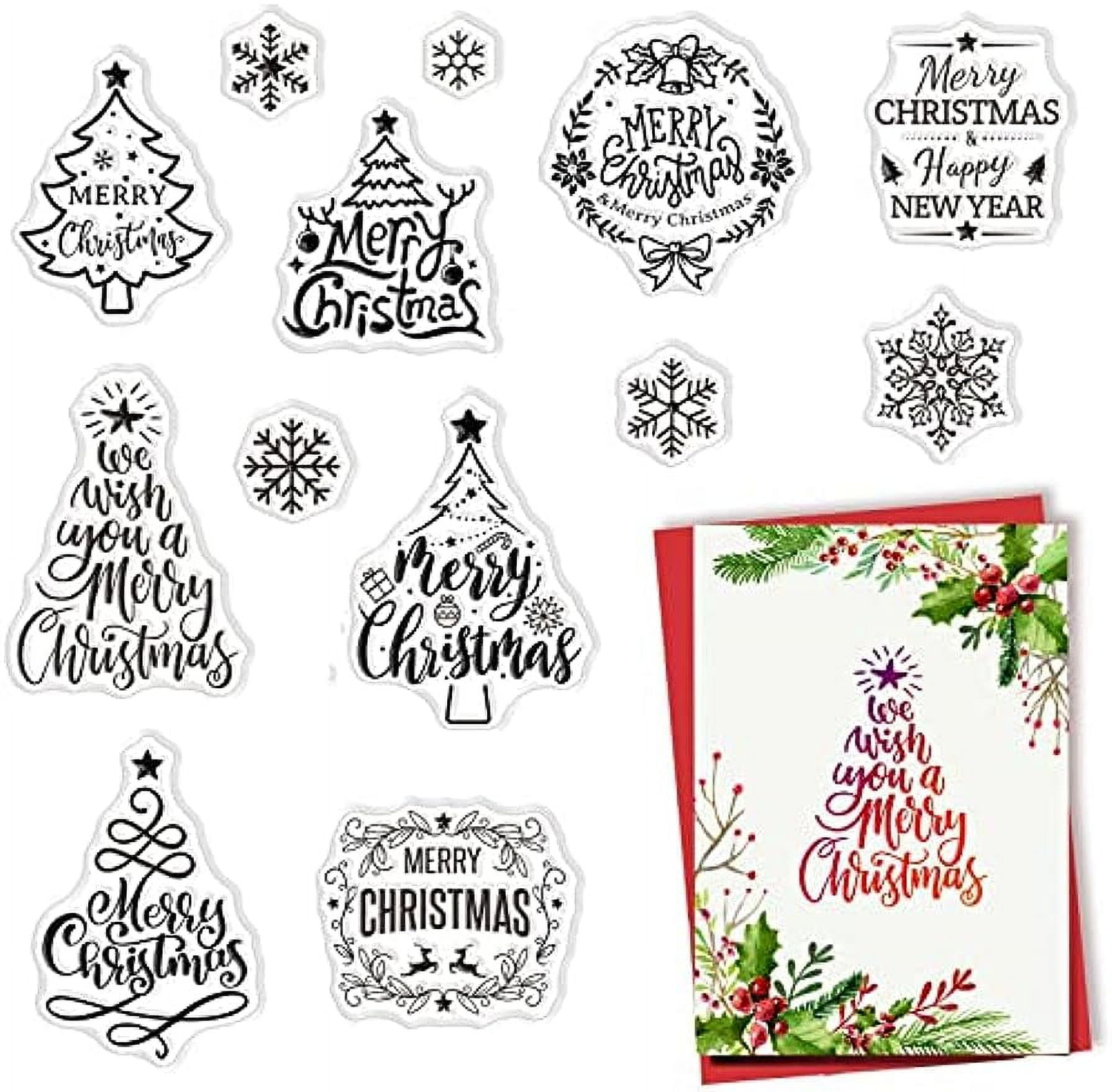Christmas Snowman Clear Silicone Stamps Vintage Transparent