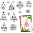 thumbnail image 1 of 13PCS Merry Christmas Tree Clear Stamps Transparent Rubber Stamps Seal Snowflake Xmas Blessing Words for Card Making Decoration DIY Scrapbooking Embossing Album Craft Supplies White, 1 of 9