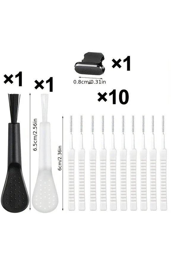 13PCS Phone Port & Screen Cleaning Brush Kit with Smart Heating Gloves for Hand Warming, Fast Heating, Safety Protection, Multiple Temperature Settings